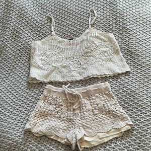 Medium crochet shorts set
